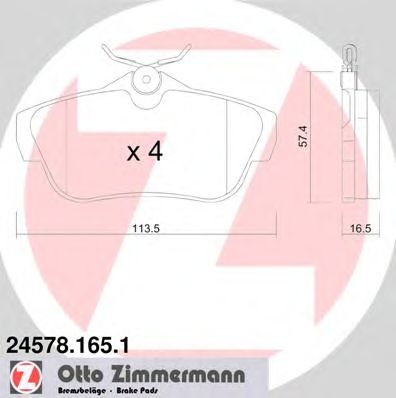 ZIMMERMANN 245781651 -  Комплект тормозных колодок, дисковый тормоз