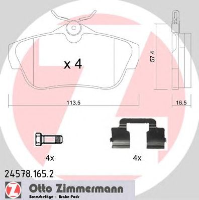 ZIMMERMANN 245781652 -  Комплект тормозных колодок, дисковый тормоз