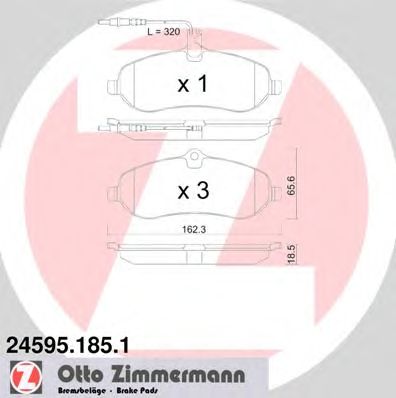 ZIMMERMANN 245951851 -  Комплект тормозных колодок, дисковый тормоз