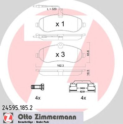 ZIMMERMANN 245951852 -  Комплект тормозных колодок, дисковый тормоз