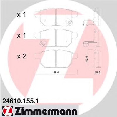 ZIMMERMANN 246101551 -  Комплект тормозных колодок, дисковый тормоз