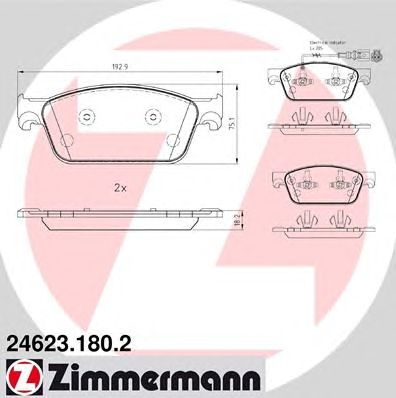 ZIMMERMANN 246231802 -  Комплект тормозных колодок, дисковый тормоз