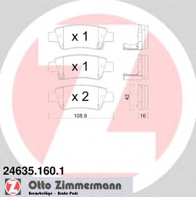 ZIMMERMANN 246351601 -  Комплект тормозных колодок, дисковый тормоз