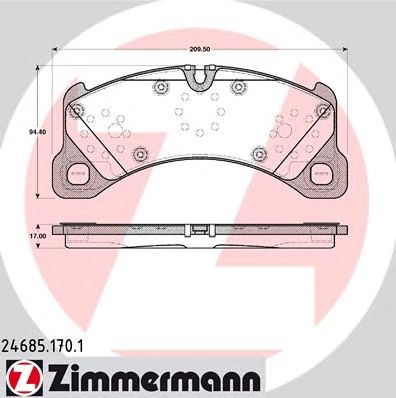 ZIMMERMANN 246851701 -  Комплект тормозных колодок, дисковый тормоз