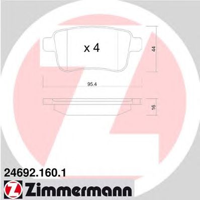 ZIMMERMANN 246921601 -  Комплект тормозных колодок, дисковый тормоз
