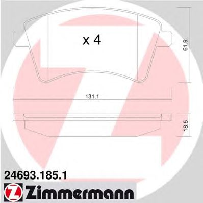ZIMMERMANN 246931851 -  Комплект тормозных колодок, дисковый тормоз