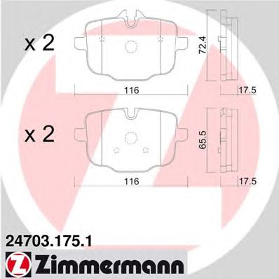 ZIMMERMANN 247031751 -  Комплект тормозных колодок, дисковый тормоз
