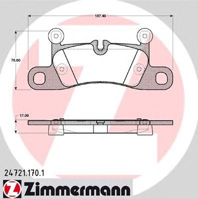 ZIMMERMANN 247211701 -  Комплект тормозных колодок, дисковый тормоз