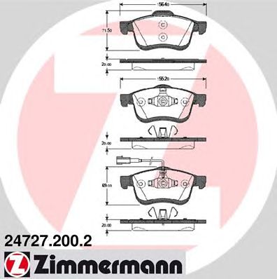 ZIMMERMANN 247272002 -  Комплект тормозных колодок, дисковый тормоз