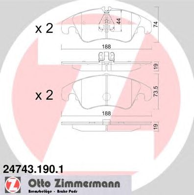 ZIMMERMANN 247431901 -  Комплект тормозных колодок, дисковый тормоз