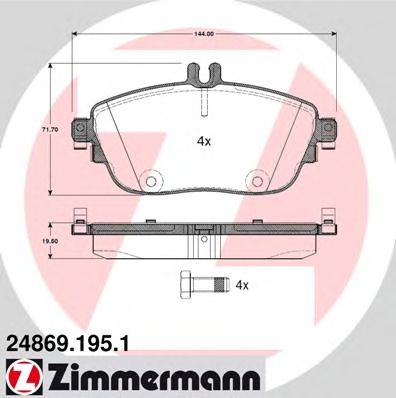 ZIMMERMANN 248691951 -  Комплект тормозных колодок, дисковый тормоз