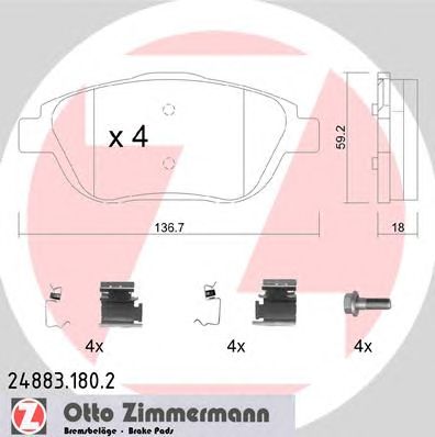 ZIMMERMANN 248831802 -  Комплект тормозных колодок, дисковый тормоз