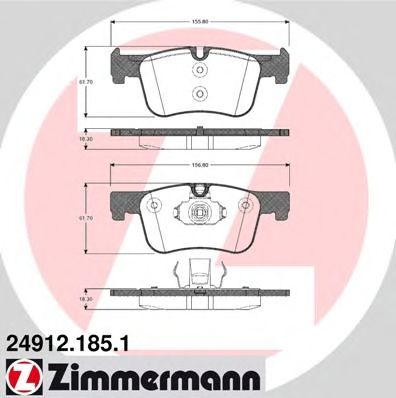 ZIMMERMANN 249121851 -  Комплект тормозных колодок, дисковый тормоз