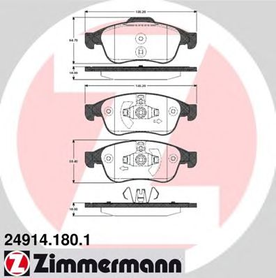 ZIMMERMANN 249141801 -  Комплект тормозных колодок, дисковый тормоз