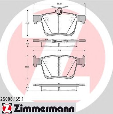 ZIMMERMANN 250081651 -  Комплект тормозных колодок, дисковый тормоз