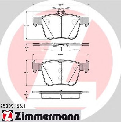 ZIMMERMANN 250091651 -  Комплект тормозных колодок, дисковый тормоз