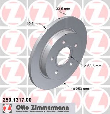 ZIMMERMANN 250131700 -  Тормозной диск
