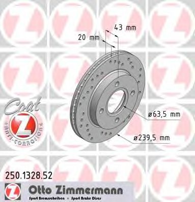 ZIMMERMANN 250132852 -  Тормозной диск