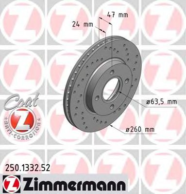 ZIMMERMANN 250133252 -  Тормозной диск