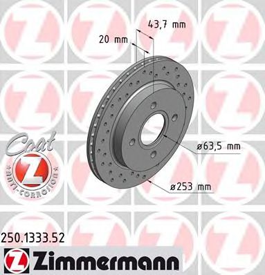 ZIMMERMANN 250133352 -  Тормозной диск