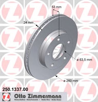 ZIMMERMANN 250133700 -  Тормозной диск
