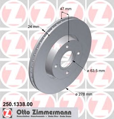 ZIMMERMANN 250133800 -  Тормозной диск