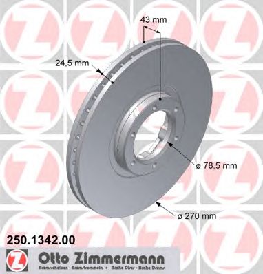 ZIMMERMANN 250134200 -  Диск тормозной вентилируемый