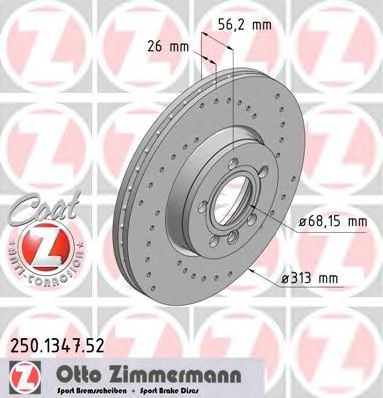 ZIMMERMANN 250134752 -  Тормозной диск