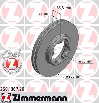 ZIMMERMANN 250136720 -  Тормозной диск