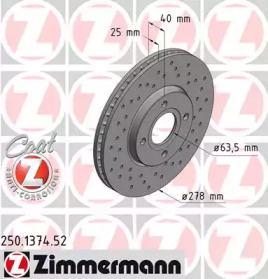 ZIMMERMANN 250137452 -  Тормозной диск