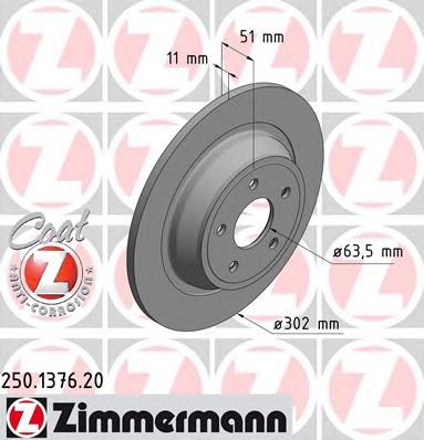 ZIMMERMANN 250137620 -  Диск тормозной, Coat Z