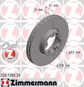 ZIMMERMANN 250138020 -  Тормозной диск