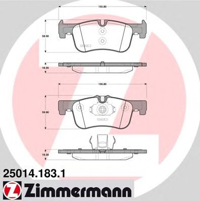 ZIMMERMANN 250141831 -  Комплект тормозных колодок, дисковый тормоз