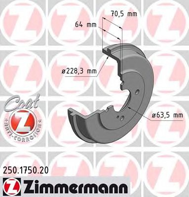 ZIMMERMANN 250175020 -  Тормозной барабан