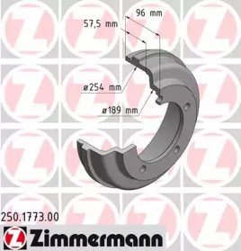 ZIMMERMANN 250177300 -  Тормозной барабан