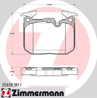 ZIMMERMANN 250281811 -  Комплект тормозных колодок, дисковый тормоз