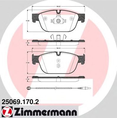 ZIMMERMANN 250691702 -  Комплект тормозных колодок, дисковый тормоз