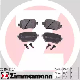 ZIMMERMANN 251101751 -  Комплект тормозных колодок, дисковый тормоз