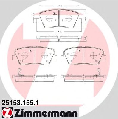 ZIMMERMANN 251531551 -  Комплект тормозных колодок, дисковый тормоз