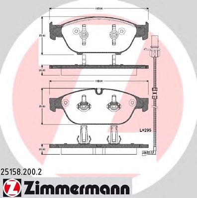 ZIMMERMANN 251582002 -  Комплект тормозных колодок, дисковый тормоз