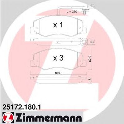 ZIMMERMANN 251721801 -  Комплект тормозных колодок, дисковый тормоз