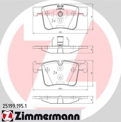 ZIMMERMANN 251991951 -  Комплект тормозных колодок, дисковый тормоз