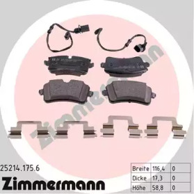 ZIMMERMANN 252141756 -  Комплект тормозных колодок, дисковый тормоз
