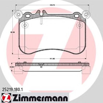 ZIMMERMANN 252191801 -  Комплект тормозных колодок, дисковый тормоз