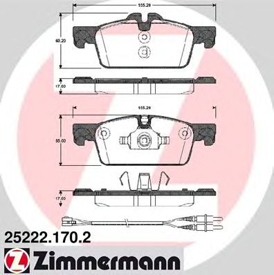 ZIMMERMANN 252221702 -  Комплект тормозных колодок, дисковый тормоз