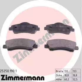 ZIMMERMANN 252501901 -  Комплект тормозных колодок, дисковый тормоз
