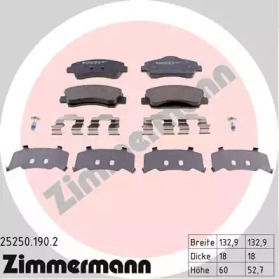 ZIMMERMANN 252501902 -  Комплект тормозных колодок, дисковый тормоз