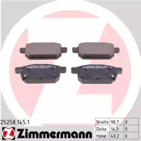 ZIMMERMANN 252581451 -  Комплект тормозных колодок, дисковый тормоз