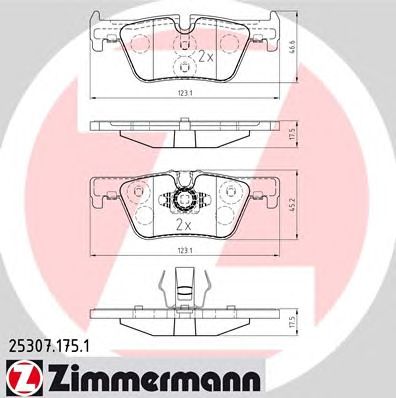 ZIMMERMANN 253071751 -  Комплект тормозных колодок, дисковый тормоз