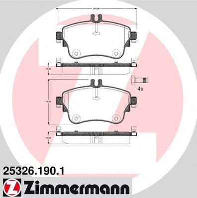 ZIMMERMANN 253261901 -  Комплект тормозных колодок, дисковый тормоз